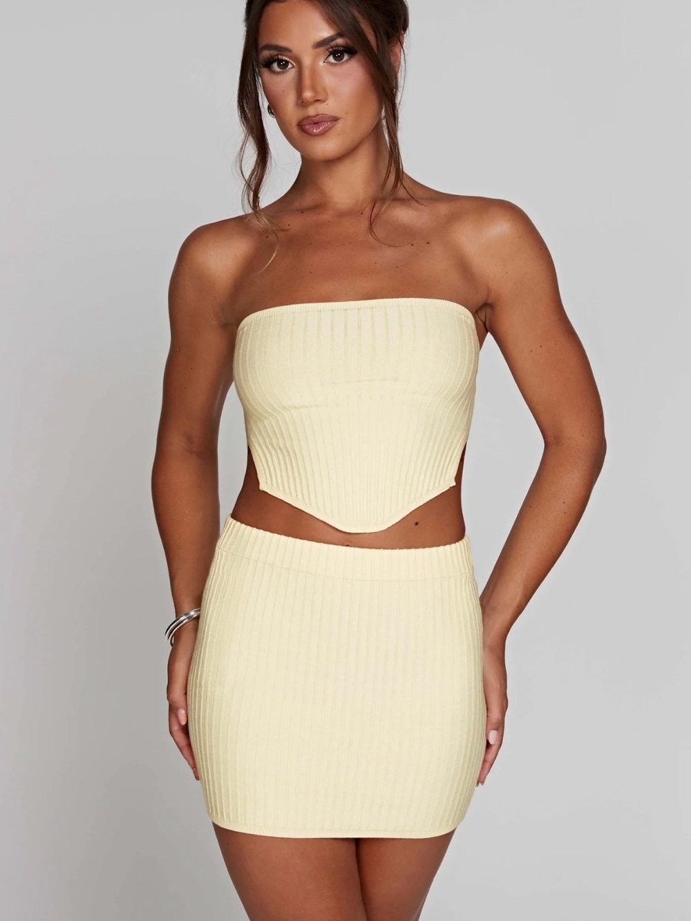 Babyboo Ribbed Skirt Set in yellow - Women - Picture 3 of 7